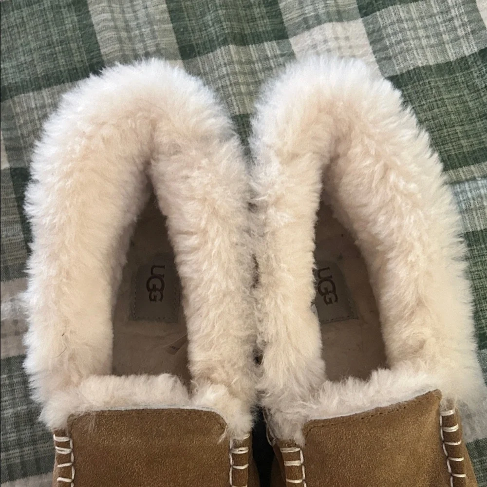 UGG Chestnut Slip-On Faux-Shearling Moccasins - Picture 2 of 8